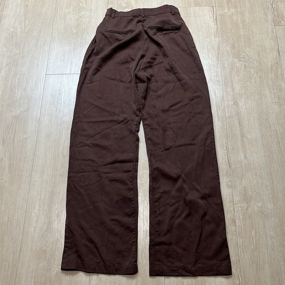 NEW Reformation Mason Wide Leg Trouser Pants in Cafe Brown, SIZE 2 1391 - Picture 5 of 8